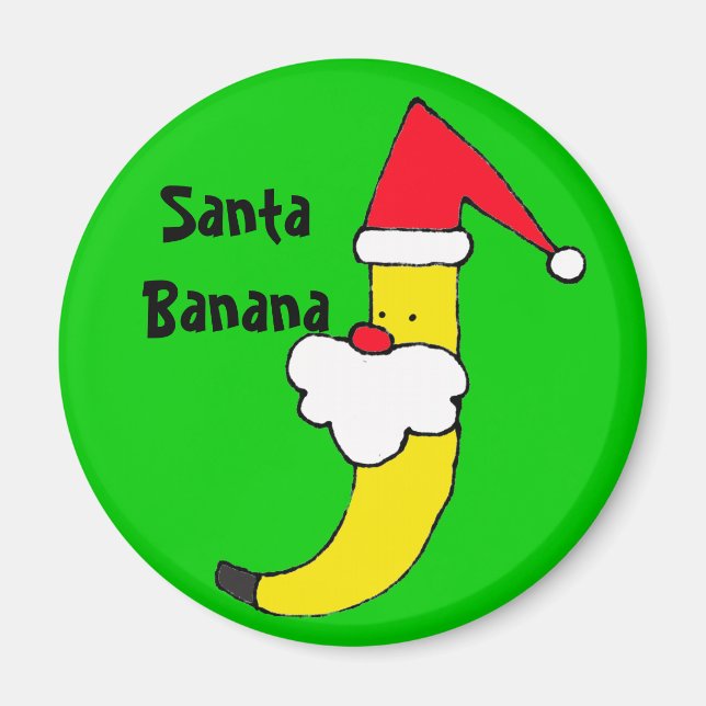 ZZ - Magnet banane Père Noël de vacances (Devant)