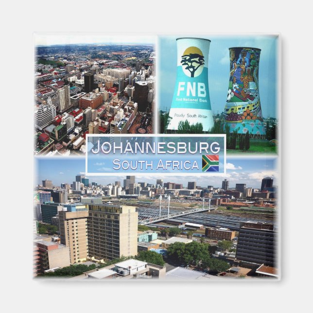 zZA026 JOHANNESBURG, Mosaic, South Africa, Fridge Magnet (Front)