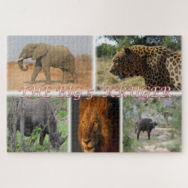 zZA027 SOUTH AFRICA, THE BIG 5 in KRUGER NP  Jigsaw Puzzle (Horizontal)