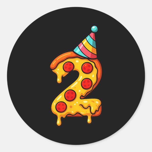 Zza 2nd Birthday 2 Years Old Party Hat Bday Boys G Classic Round Sticker (Front)