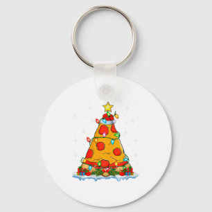 Zza Christmas Tree Lights Santa Hat Fast Food Zza Keychain