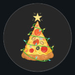 Zza Christmas Tree Zza Lover Gift  Classic Round Sticker<br><div class="desc">Zza Christmas Tree Zza Lover Gift</div>
