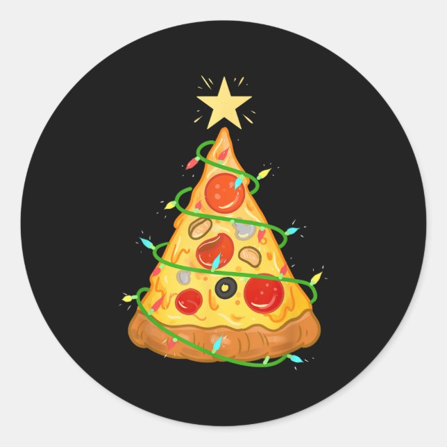 Zza Christmas Tree Zza Lover Gift  Classic Round Sticker (Front)