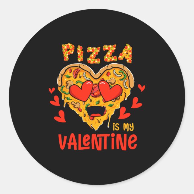 Zza Is My Valentine Funny Valentines Day Boys Gi _ Classic Round Sticker (Front)