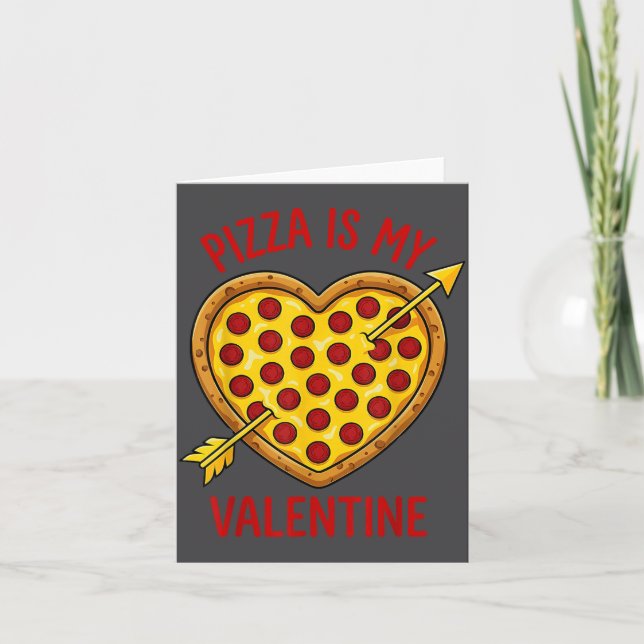 Zza Is My Valentine Funny Valentines Day Boys Girl Card (Front)