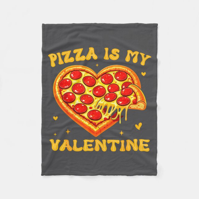 Zza Is My Valentine Funny Valentines Day Heart  Fleece Blanket (Front)
