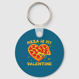 Zza Is My Valentine Funny Valentines Day Heart  Keychain
