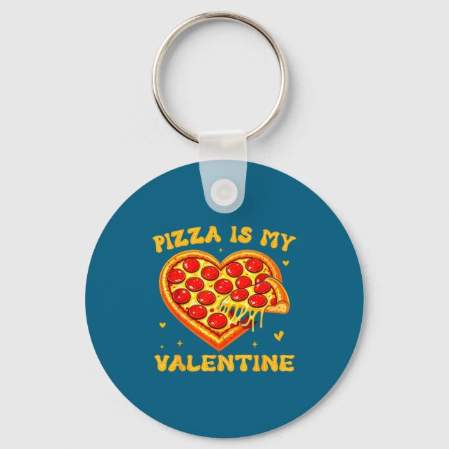 Zza Is My Valentine Funny Valentines Day Heart  Keychain (Front)