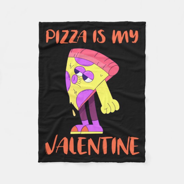 Zza Is My Valentine Pepperoni Zza For Women  Fleece Blanket (Front)
