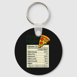 Zza Lover Night Funny Nutrition Facts Costume For  Keychain
