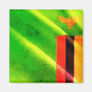 zZM002 ZAMBIA Waving Flag, Africa, Fridge Magnet
