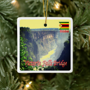 zZW006 VICTORIA FALLS, Zimbabwe, Africa, Ceramic Ornament