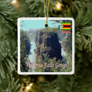 zZW007 VICTORIA FALLS, GORGE, Zimbabwe, Ceramic Ornament