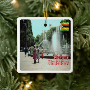 zZW014 HARARE,  Zimbabwe, Africa, Ceramic Ornament