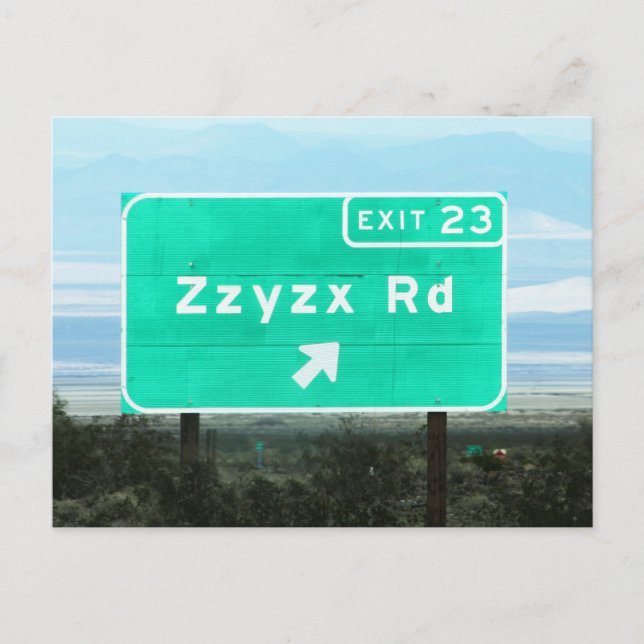 Zzyzx Rd.Exit Postcard (Front)