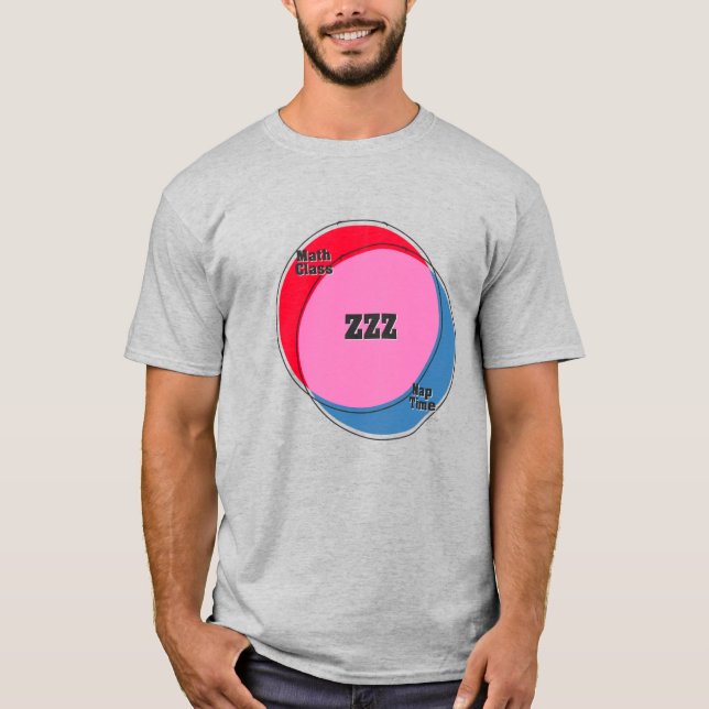 ZZZ Math Class Nap Time venn diagram T-Shirt (Front)