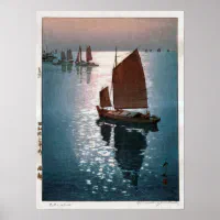 凪静, 吉田博 Calm Wind, Hiroshi Yoshida, Woodcut Poster | Zazzle